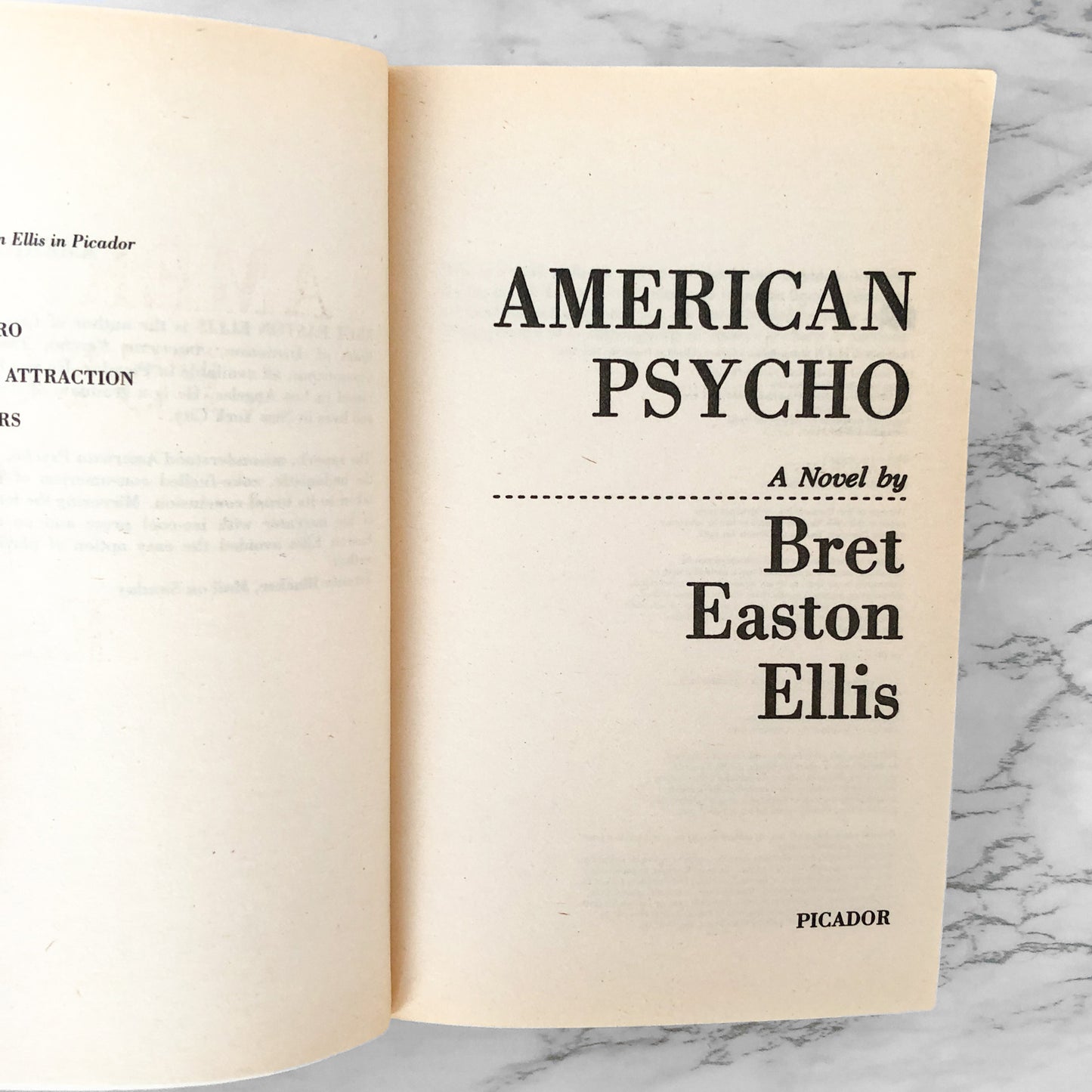 American Psycho by Bret Easton Ellis [U.K. FIRST EDITION] 1991 // Picador Trade Paperback