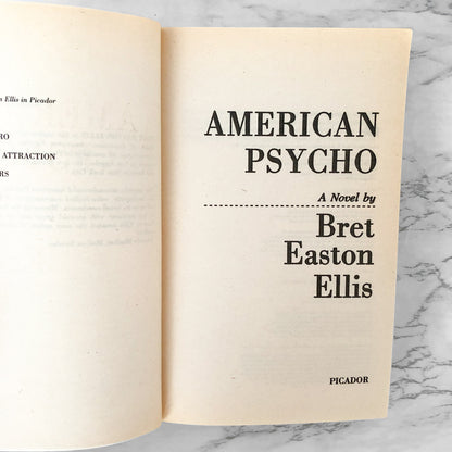 American Psycho by Bret Easton Ellis [U.K. FIRST EDITION] 1991 // Picador Trade Paperback