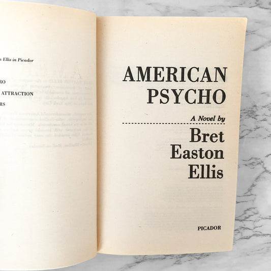 American Psycho by Bret Easton Ellis [U.K. FIRST EDITION] 1991 // Picador Trade Paperback