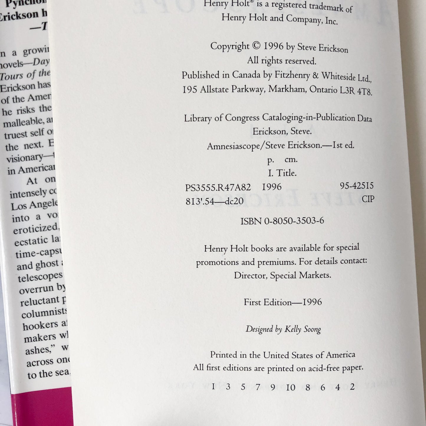 Amnesiascope by Steve Erickson [FIRST EDITION / FIRST PRINTING] - Bookshop Apocalypse