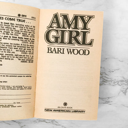 Amy Girl by Bari Wood [FIRST PAPERBACK PRINTING] 1988