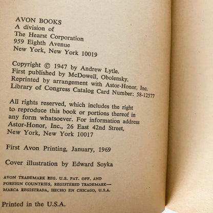 A Name for Evil by Andrew Lytle [1969 PAPERBACK]