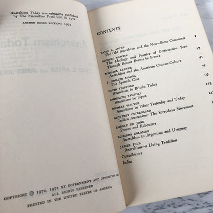 Anarchism Today by David E. Apter & James Joll [1972 PAPERBACK] - Bookshop Apocalypse