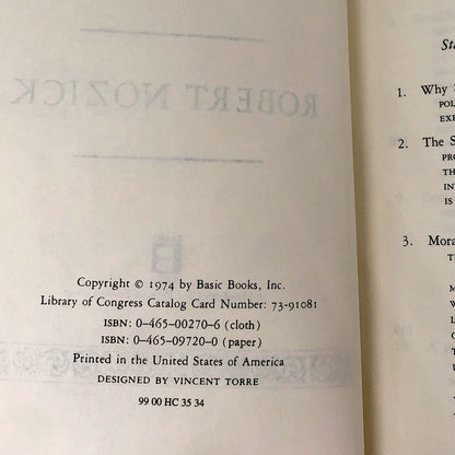 Anarchy, State and Utopia by Robert Nozick [TRADE PAPERBACK] 1974