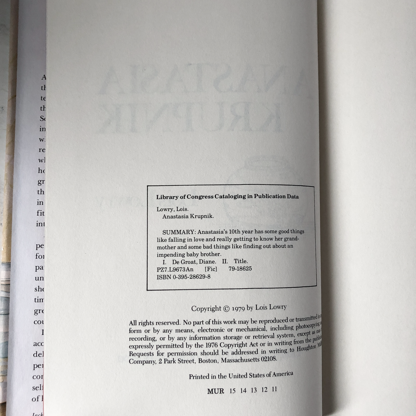 Anastasia Krupnik by Lois Lowry [FIRST EDITION] - Bookshop Apocalypse