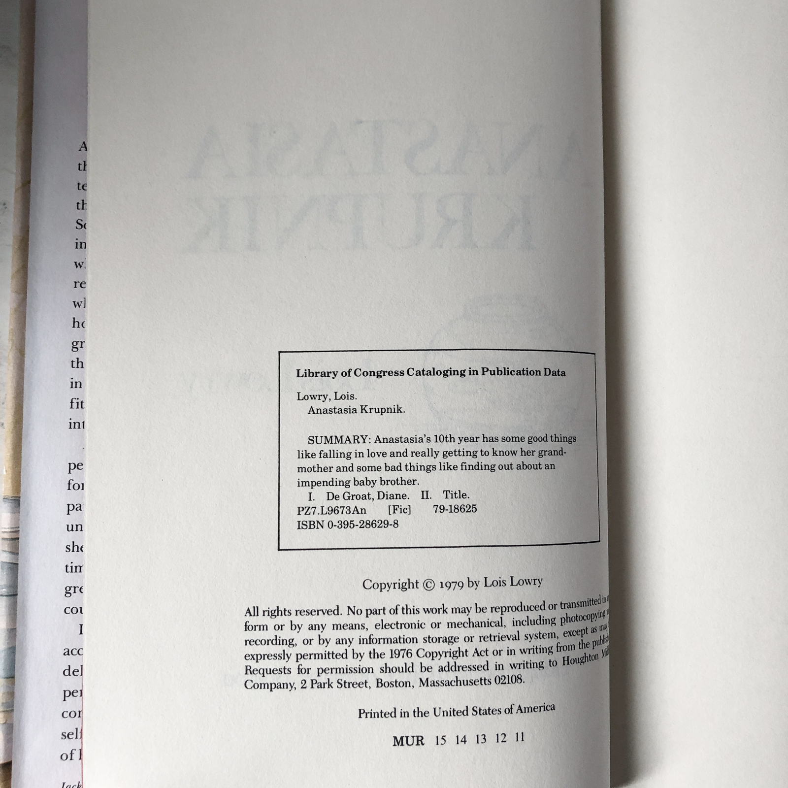 Anastasia Krupnik by Lois Lowry [FIRST EDITION] - Bookshop Apocalypse