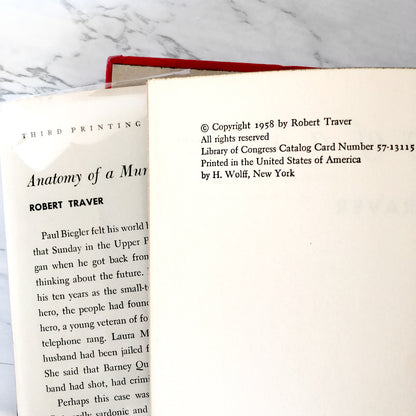 Anatomy of a Murder by Robert Traver [FIRST EDITION] 1958 • St. Martin's Press