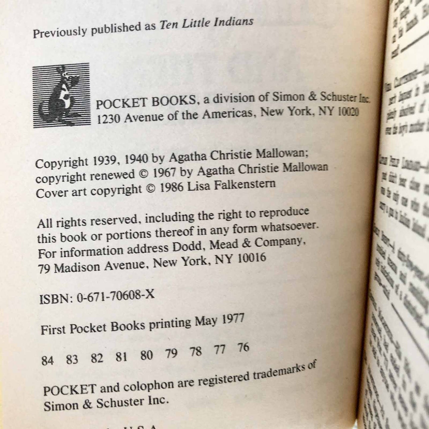 And Then There Were None by Agatha Christie [1986 PAPERBACK]