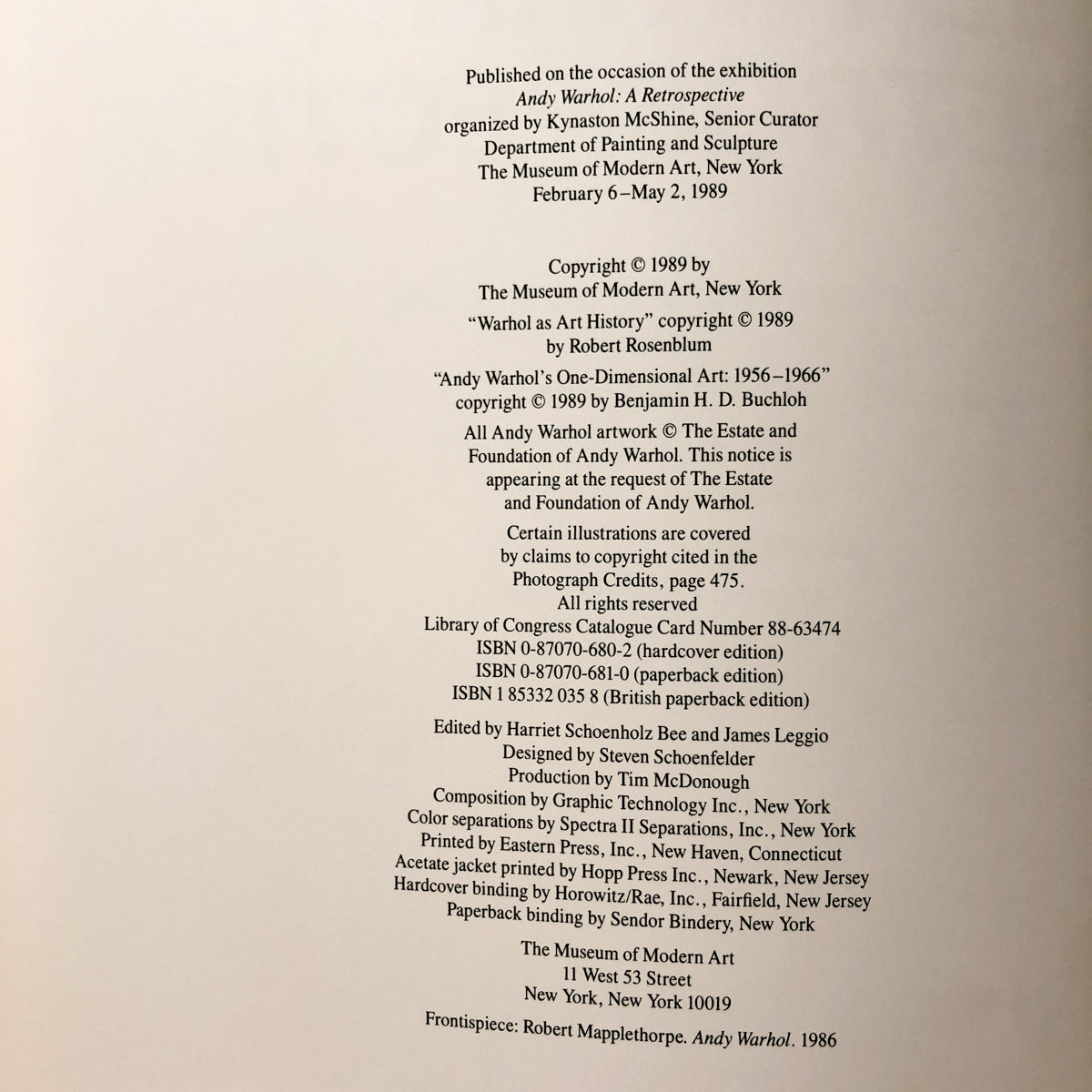 Andy Warhol: A Retrospective [PAPERBACK EDITION / 1989] - Bookshop Apocalypse
