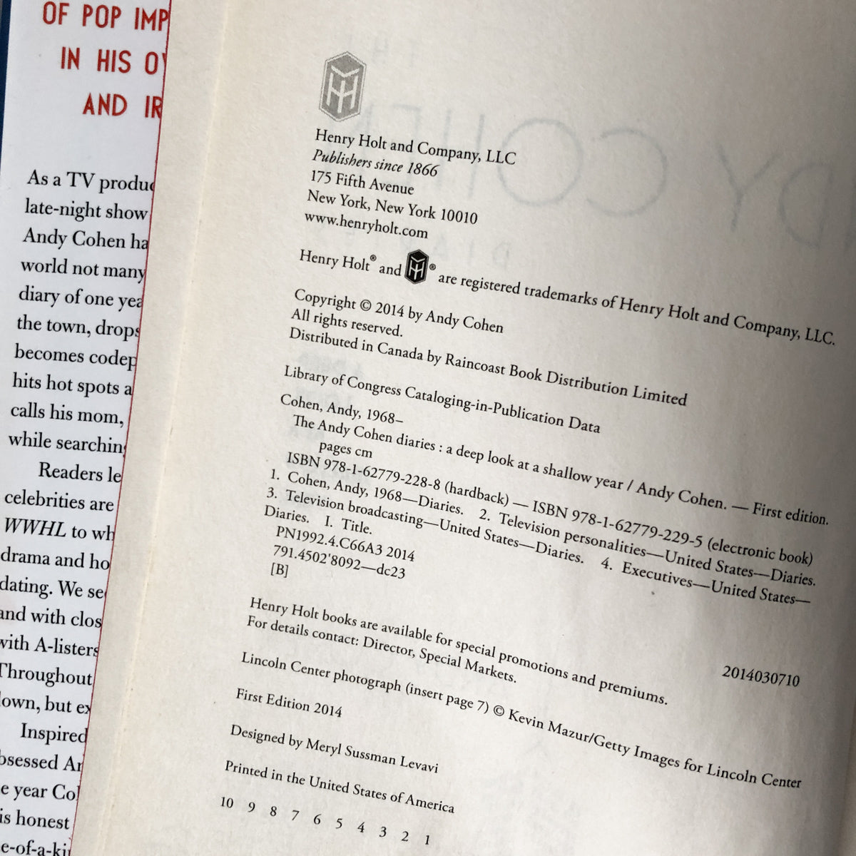 The Andy Cohen Diaries by Andy Cohen [FIRST EDITION] - Bookshop Apocalypse