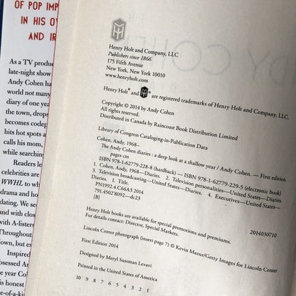 The Andy Cohen Diaries by Andy Cohen [FIRST EDITION] - Bookshop Apocalypse