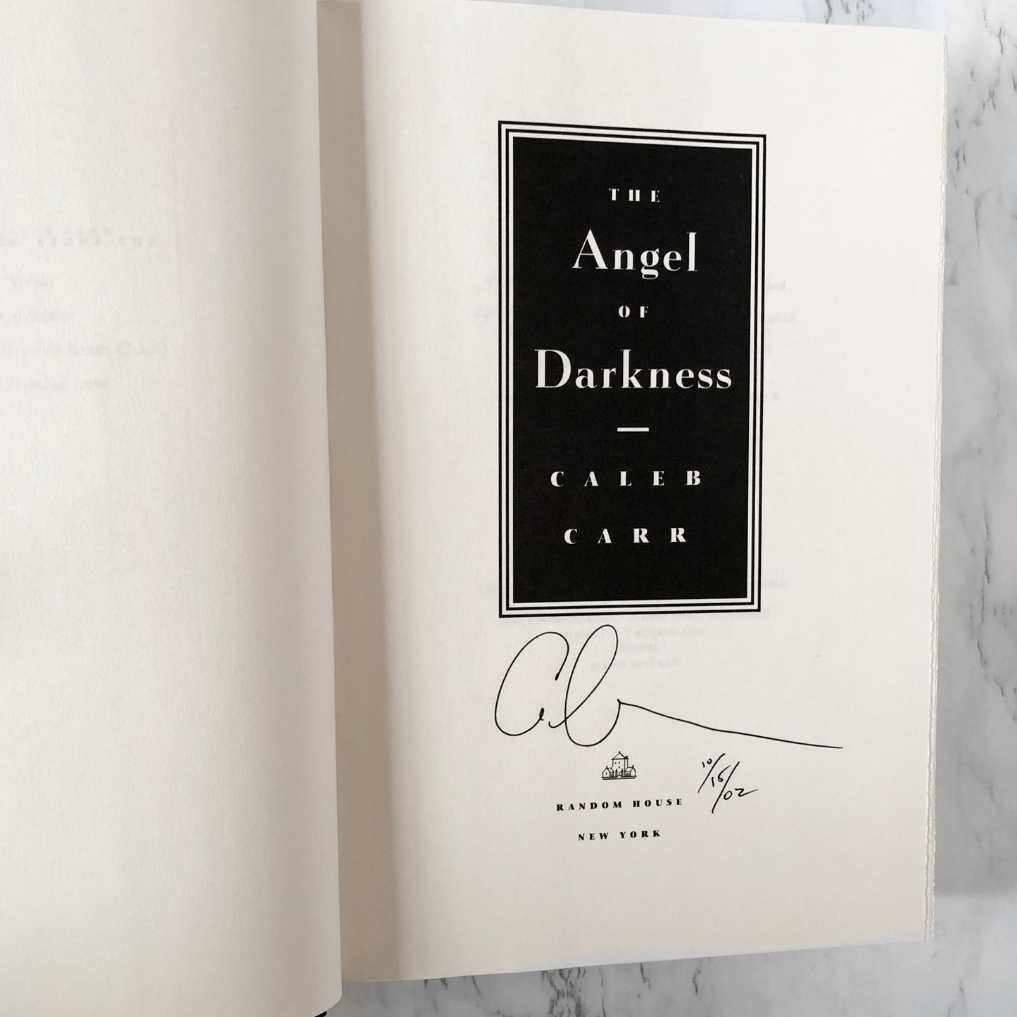 The Angel of Darkness [Alienist #2] by Caleb Carr SIGNED! [FIRST EDITION] 1997