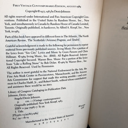 Angels by Denis Johnson [1989 TRADE PAPERBACK] - Bookshop Apocalypse