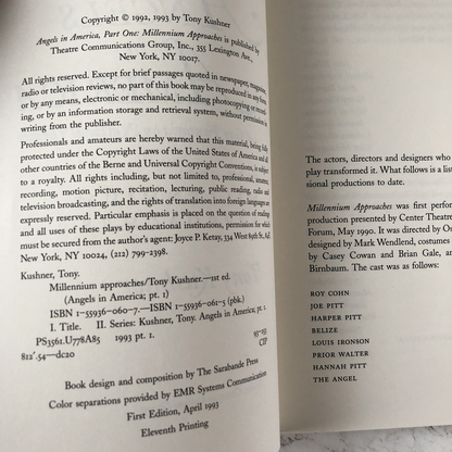 Angels in America Part One: Millennium Approaches by Tony Kushner [FIRST EDITION] - Bookshop Apocalypse