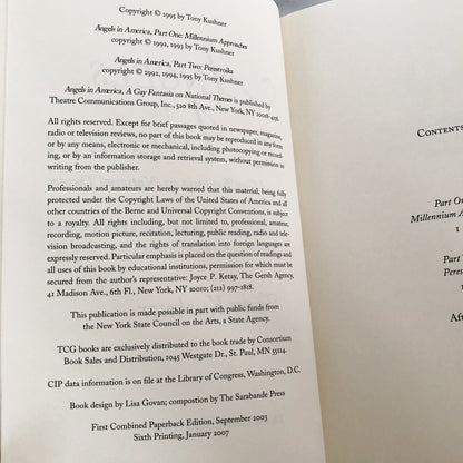 Angels in America by Tony Kushner SIGNED! [FIRST COMPLETE EDITION] 2003