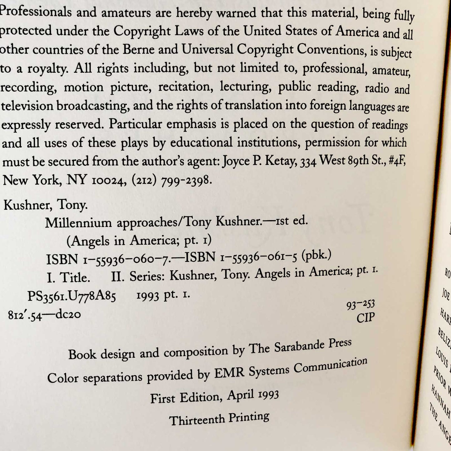 Angels in America by Tony Kushner [FIRST COMPLETE EDITION BOX SET] 1995