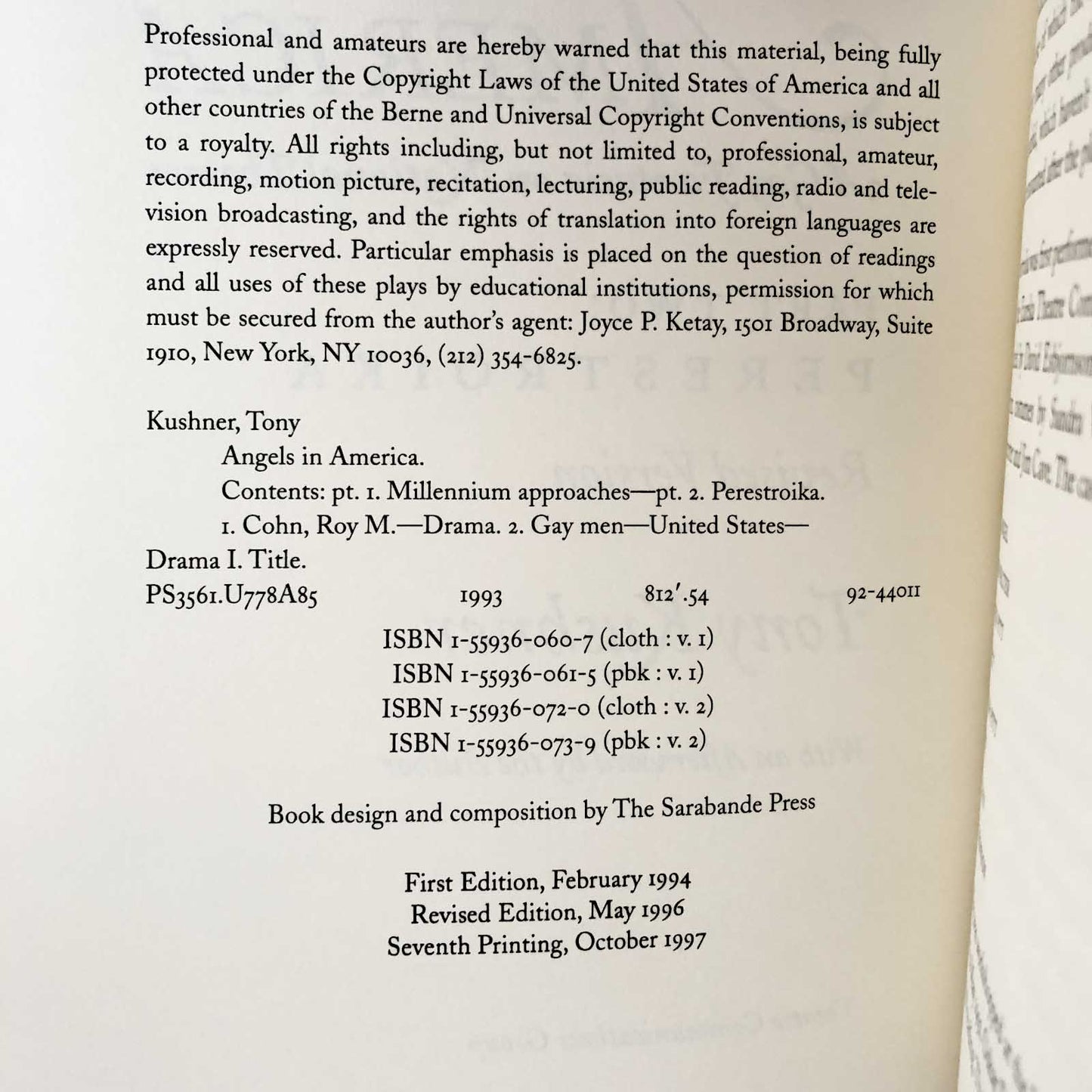 Angels in America by Tony Kushner [FIRST COMPLETE EDITION BOX SET] 1995