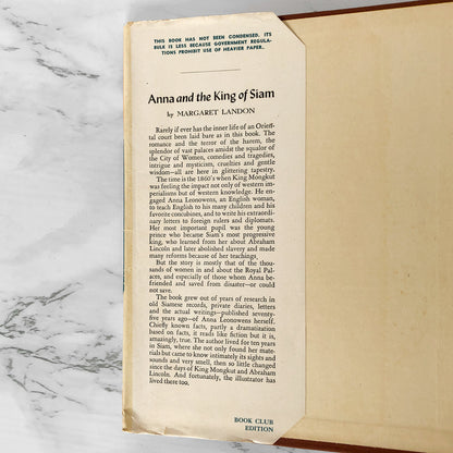 Anna and the King of Siam by Margaret Landon [BOOK CLUB FIRST EDITION / 1944]