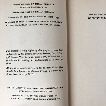 Another Part of the Forest: A Play by Lillian Hellman [1947 FIRST EDITION] - Bookshop Apocalypse