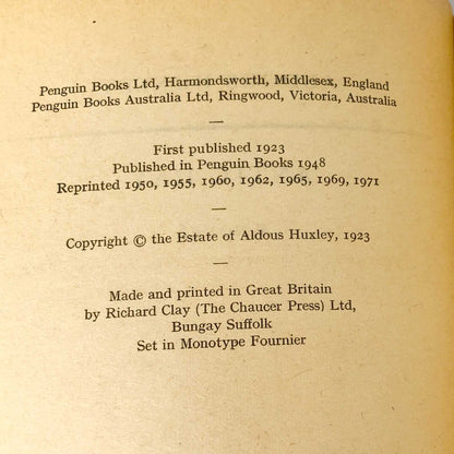 Antic Hay by Aldous Huxley [1971 U.K. PAPERBACK]