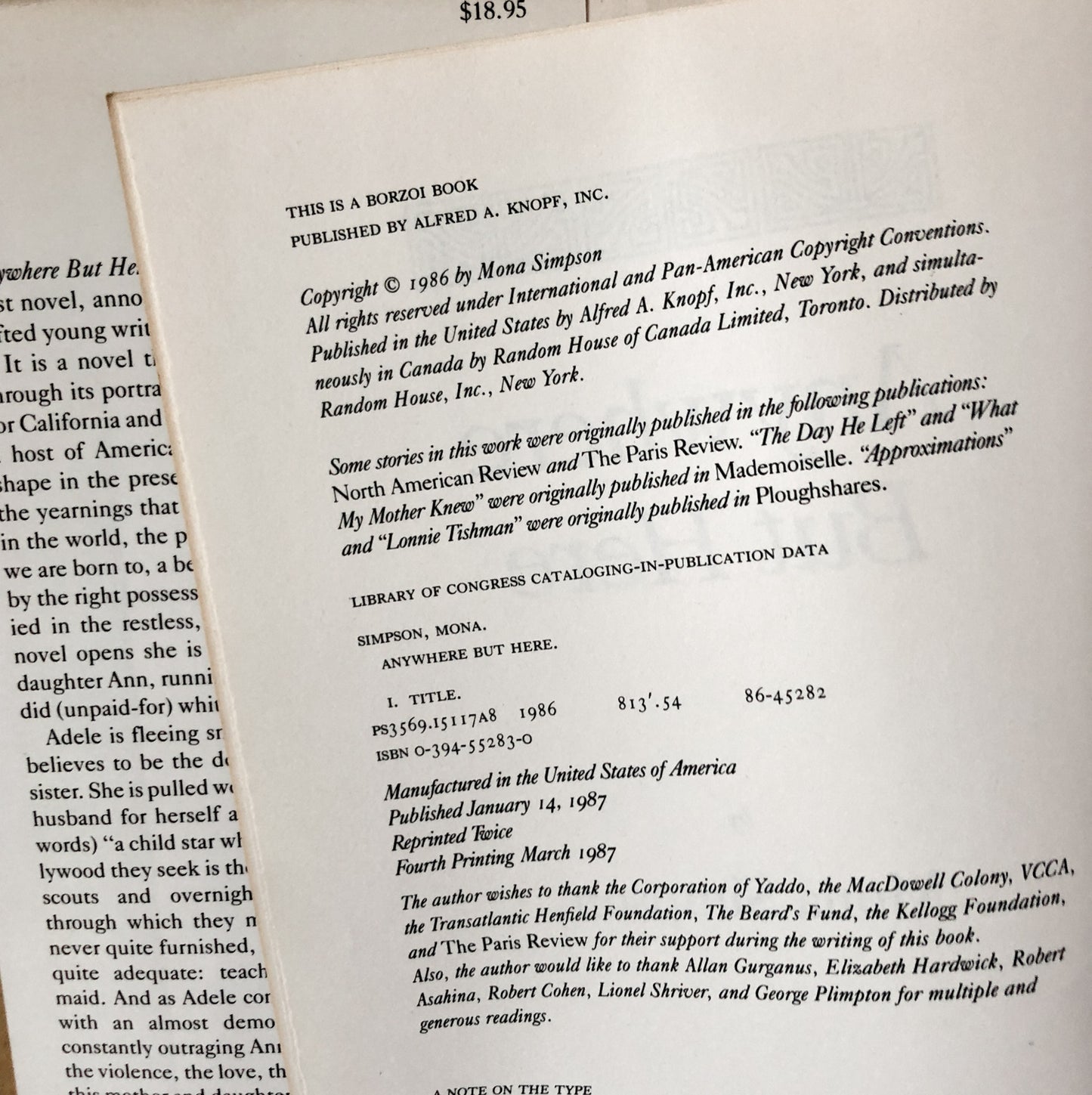 Anywhere but Here by Mona Simpson [FIRST EDITION] - Bookshop Apocalypse