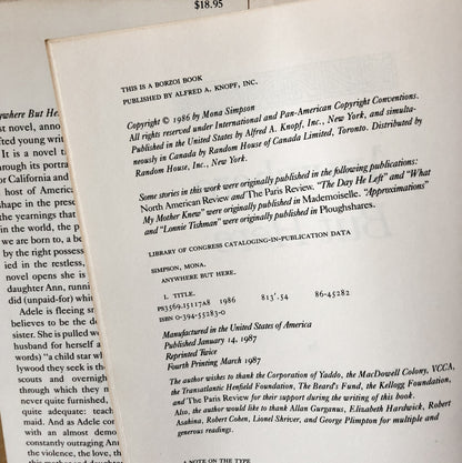 Anywhere but Here by Mona Simpson [FIRST EDITION] - Bookshop Apocalypse