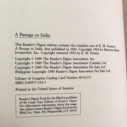 A Passage to India by E.M. Forster [ILLUSTRATED HARDCOVER / 1989]