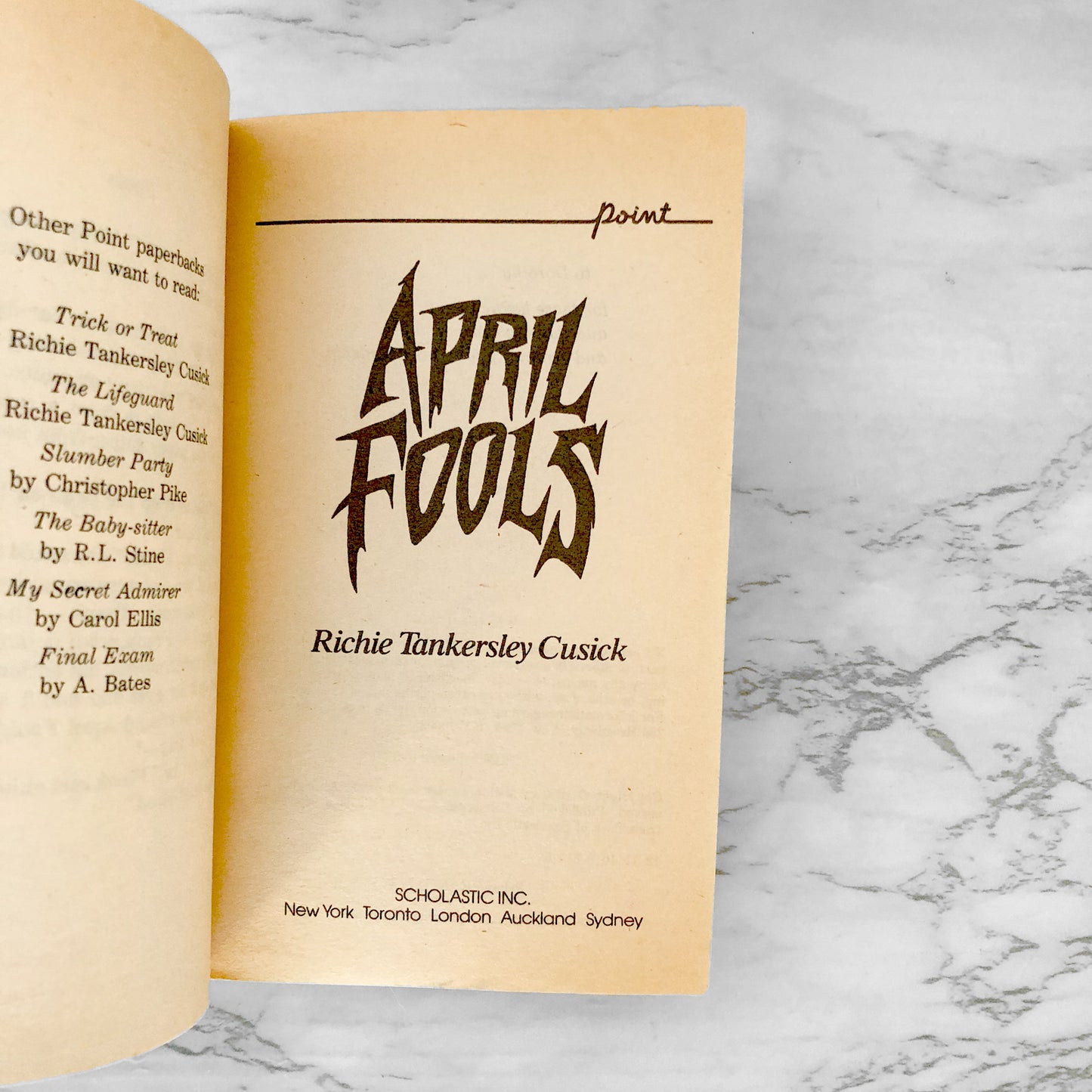 April Fools by Richie Tankersley Cusick [1990 PAPERBACK] Point Horror #15