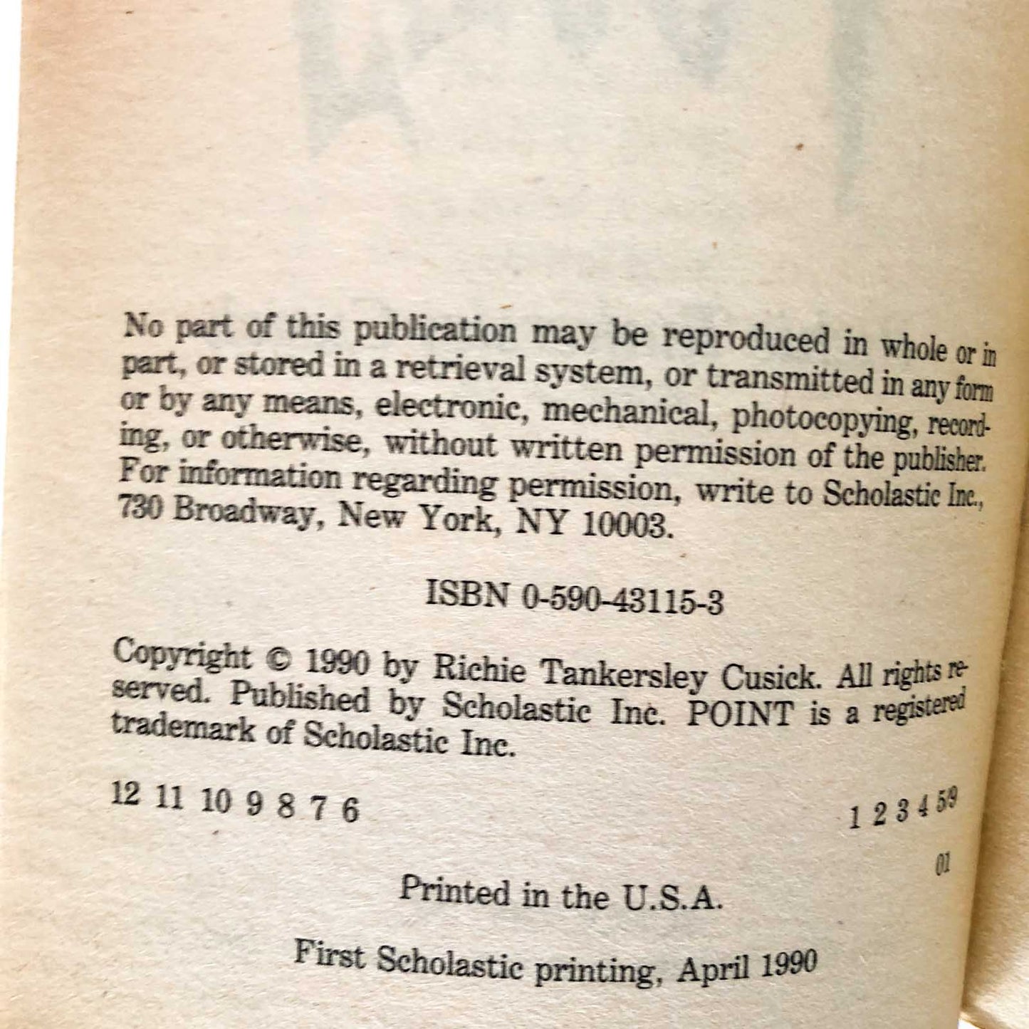 April Fools by Richie Tankersley Cusick [1990 PAPERBACK] Point Horror #15