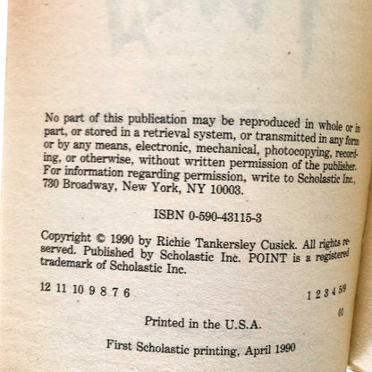 April Fools by Richie Tankersley Cusick [1990 PAPERBACK] Point Horror #15