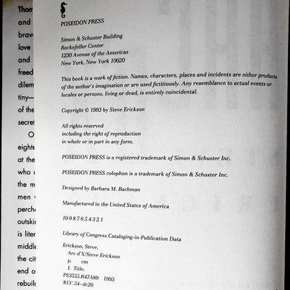 Arc d'X by Steve Erickson [FIRST EDITION / FIRST PRINTING] 1993