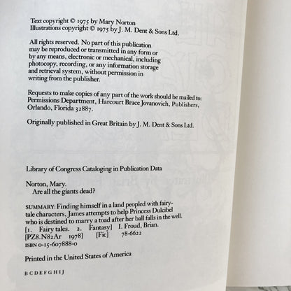 Are All The Giants Dead? by Mary Norton [FIRST PAPERBACK EDITION] - Bookshop Apocalypse