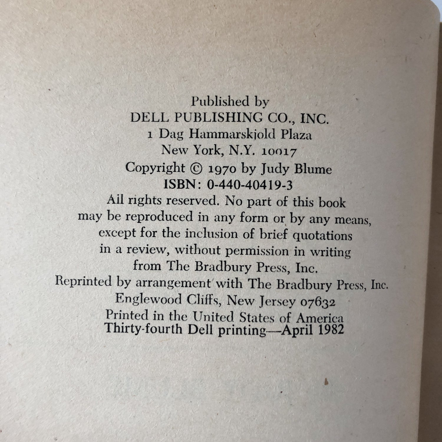 Are You There God, It's Me Margaret? by Judy Blume [1982 PAPERBACK] - Bookshop Apocalypse