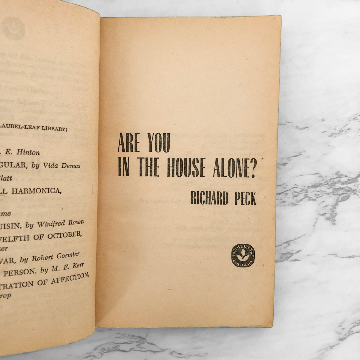 Are You in the House Alone? by Richard Peck [FIRST PAPERBACK PRINTING / 1977]