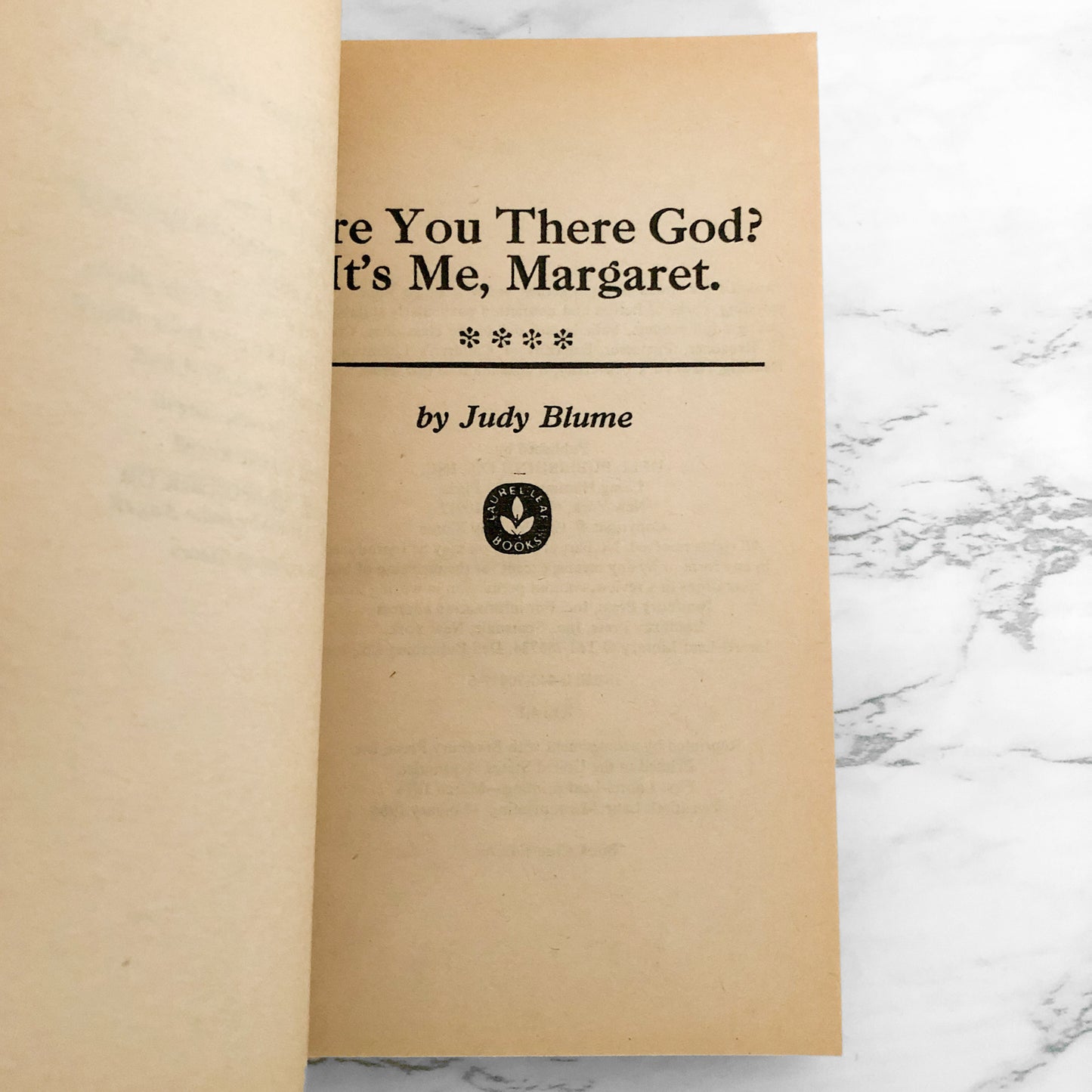Are You There God, It's Me Margaret? by Judy Blume [1984 PAPERBACK]