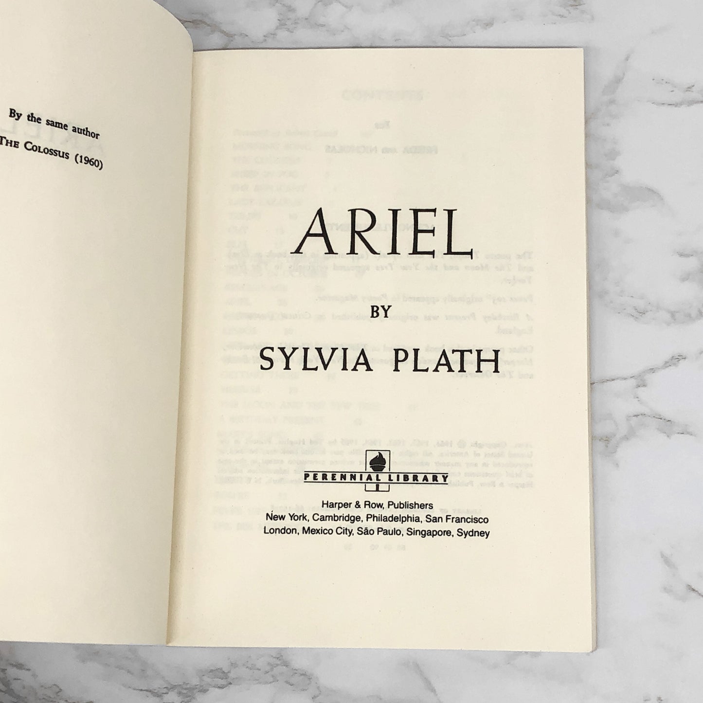 Ariel: Poems by Sylvia Plath [80's RE-PRINT] Perennial Library