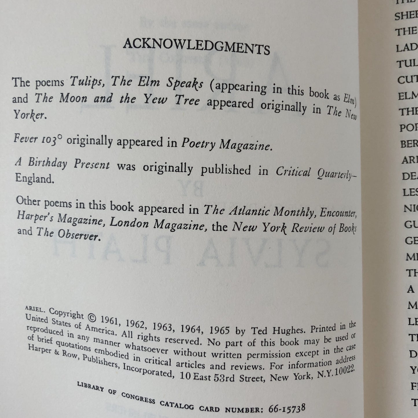 Ariel: Poems by Sylvia Plath [1965 TRADE PAPERBACK] - Bookshop Apocalypse