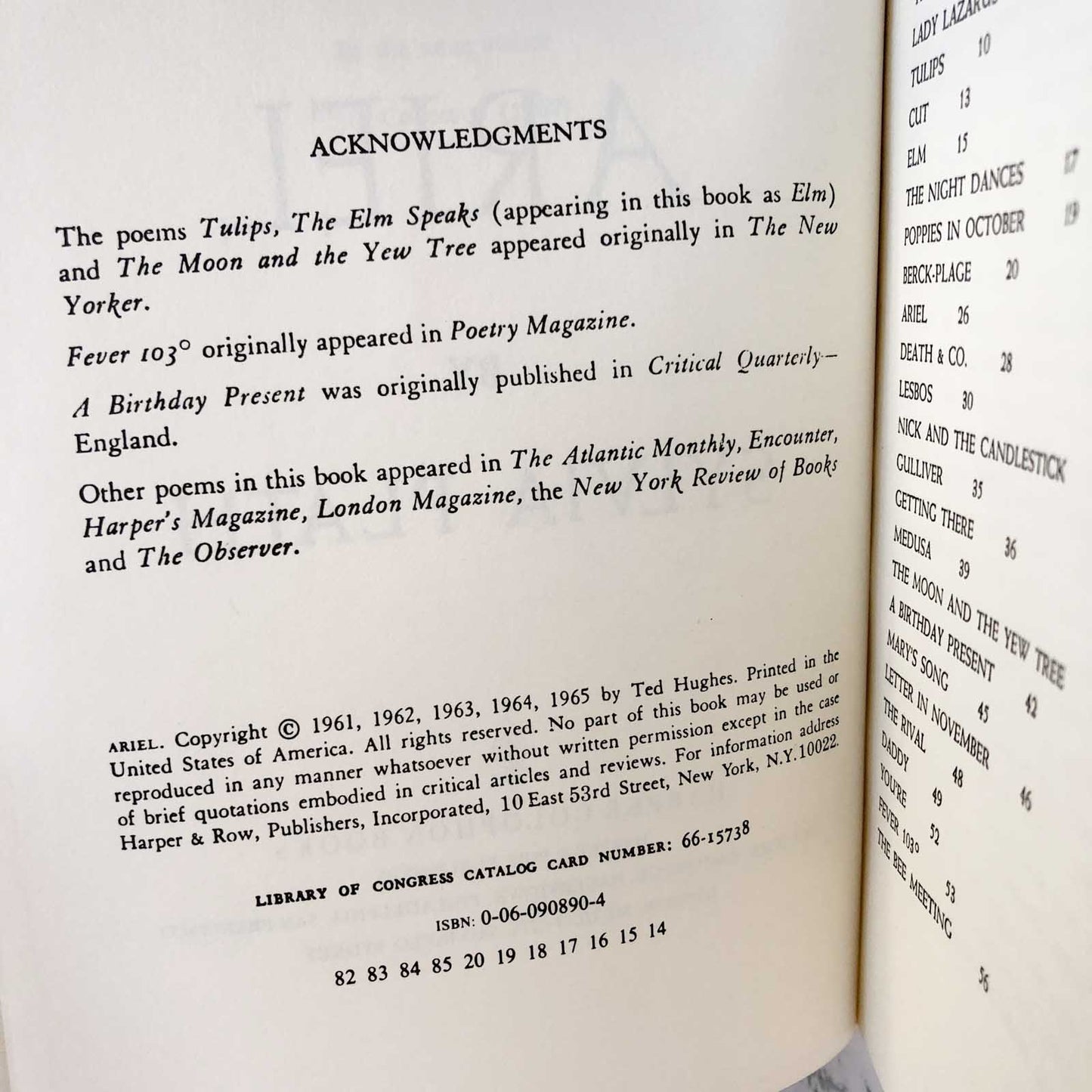 Ariel: Poems by Sylvia Plath [1966 TRADE PAPERBACK]