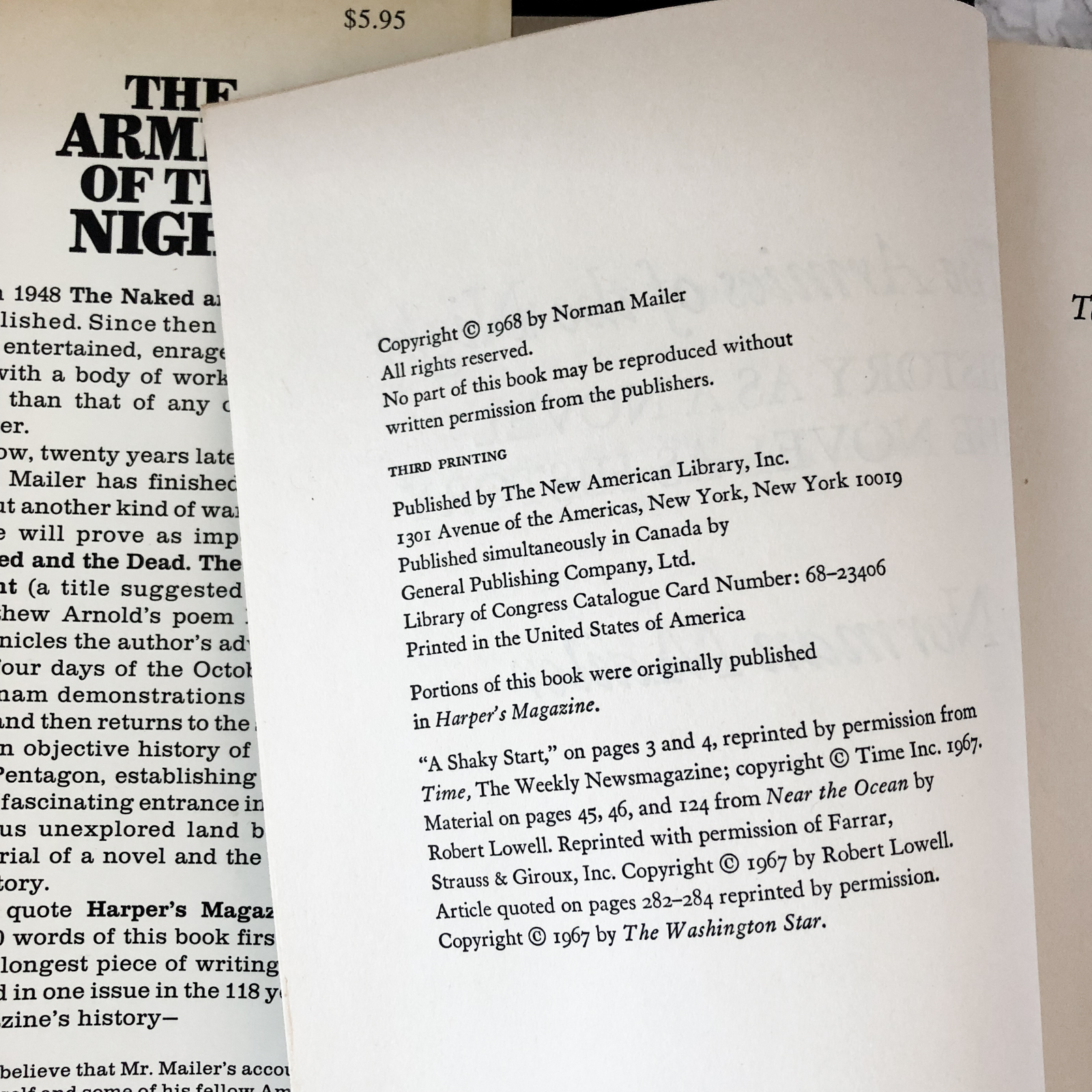 The Armies of the Night by Norman Mailer [FIRST EDITION] - Bookshop Apocalypse