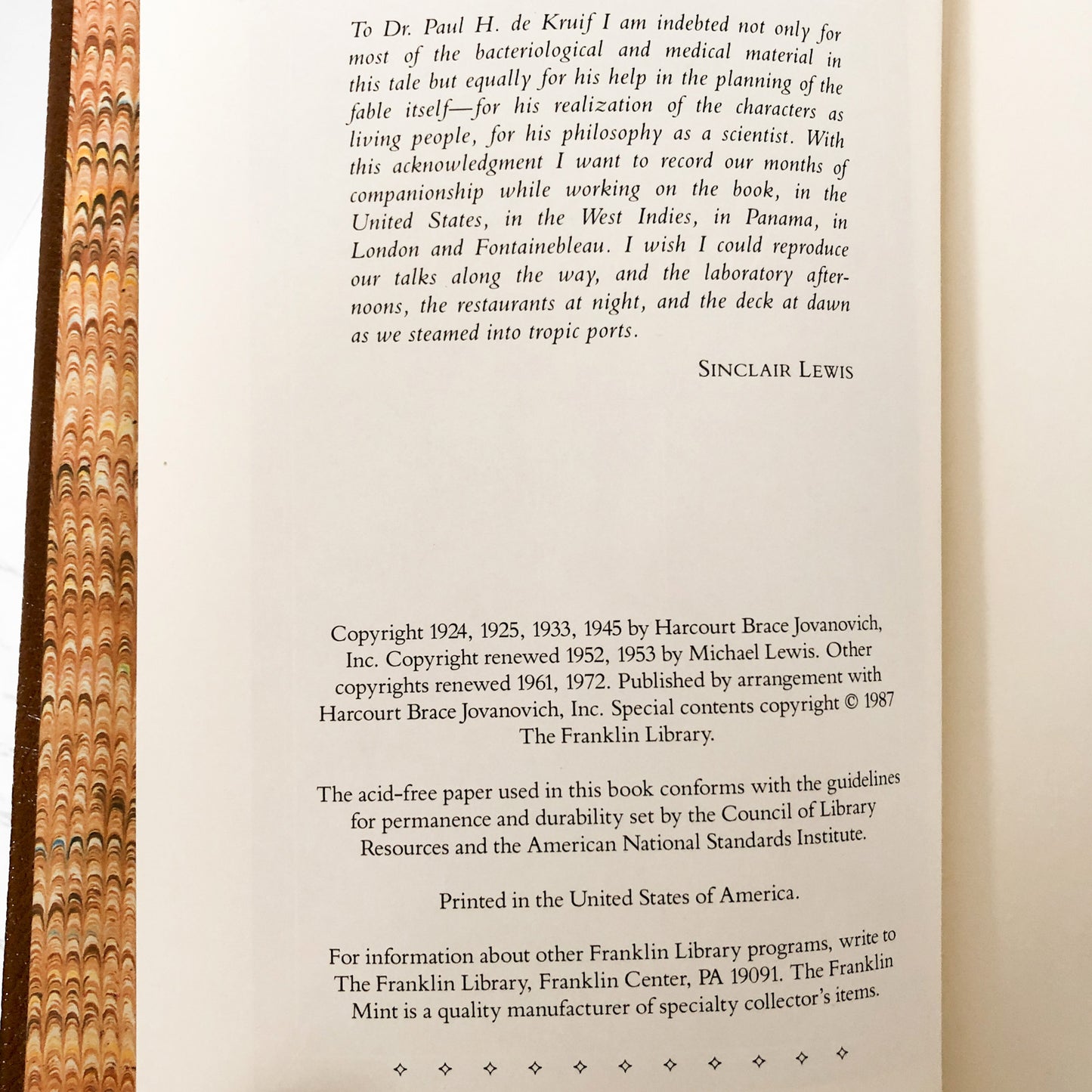 Arrowsmith by Sinclair Lewis [THE FRANKLIN LIBRARY / 1987]