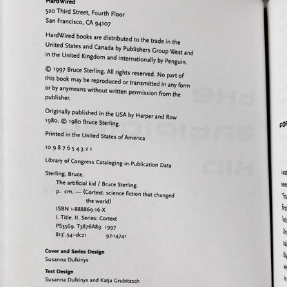 The Artificial Kid by Bruce Sterling [TRADE PAPERBACK] 1997 • Hardwired SF