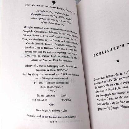 As I Lay Dying by William Faulkner [TRADE PAPERBACK] 2004 • Vintage International