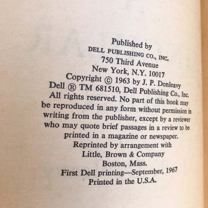 A Singular Man by J.P. Donleavy [FIRST PAPERBACK PRINTING / 1967]