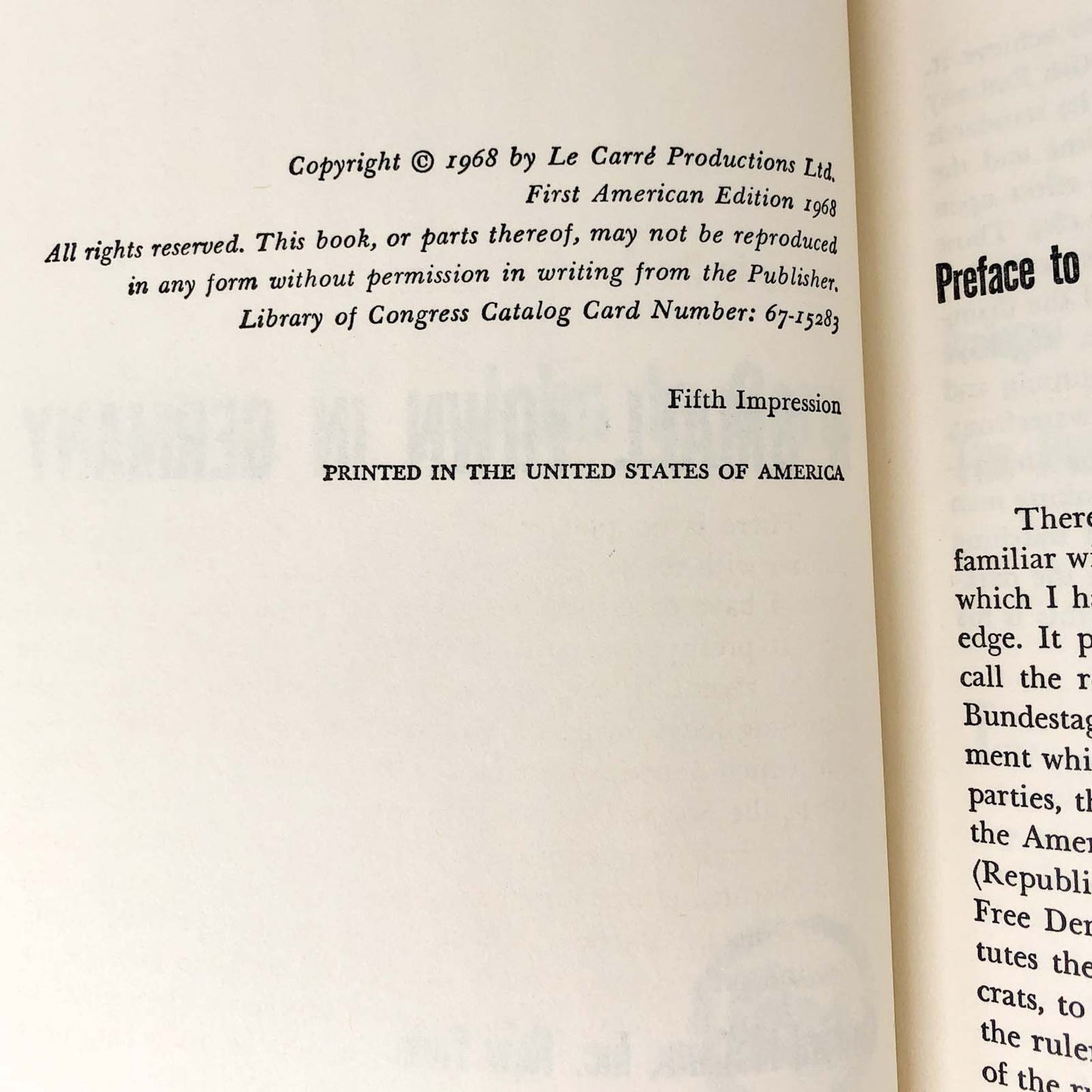 A Small Town in Germany by John Le Carré [FIRST EDITION] 1968