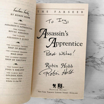 Assassin's Apprentice by Robin Hobb SIGNED! [1996 PAPERBACK]