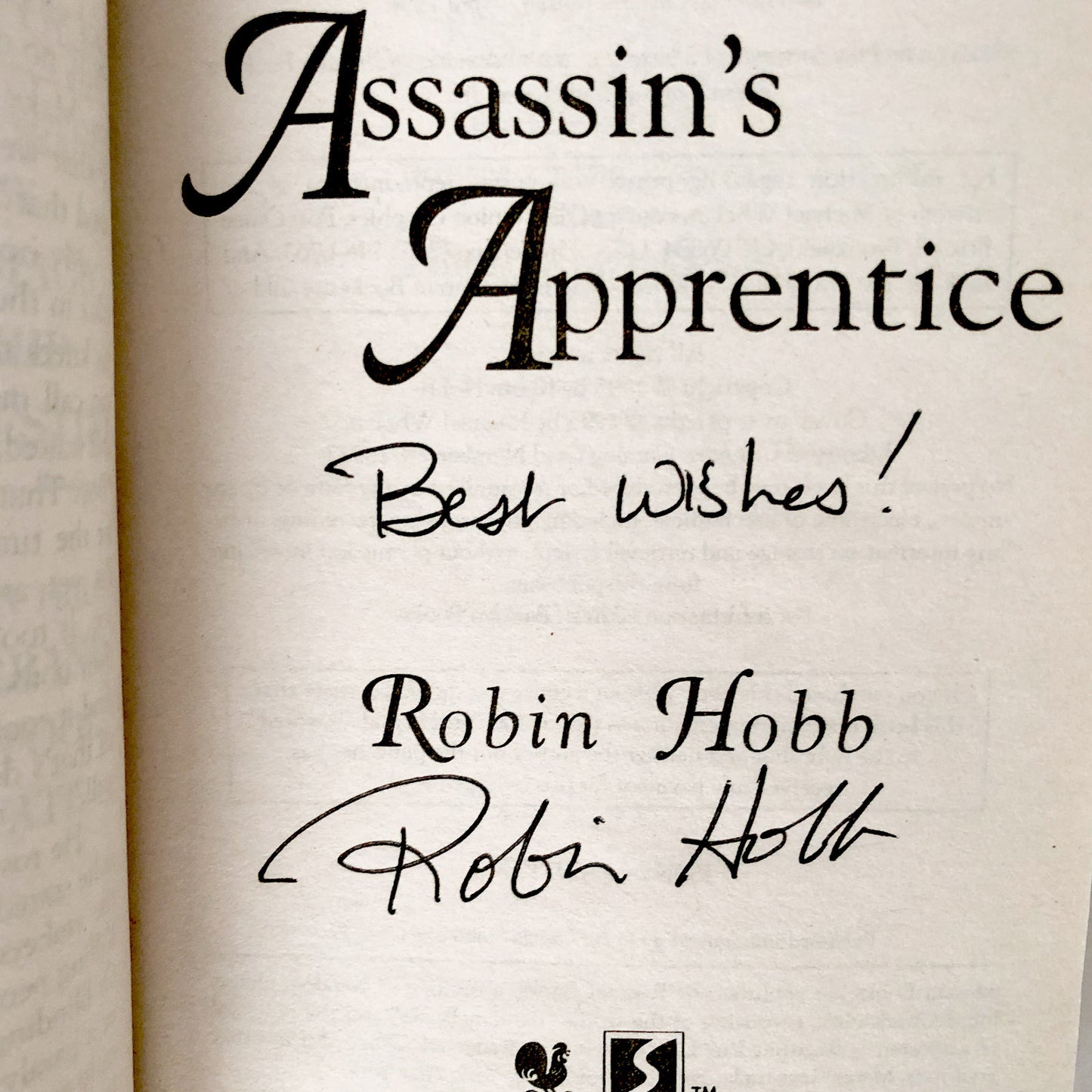 Assassin's Apprentice by Robin Hobb SIGNED! [1996 PAPERBACK]