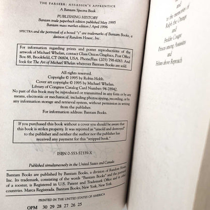 Assassin's Apprentice by Robin Hobb SIGNED! [1996 PAPERBACK]