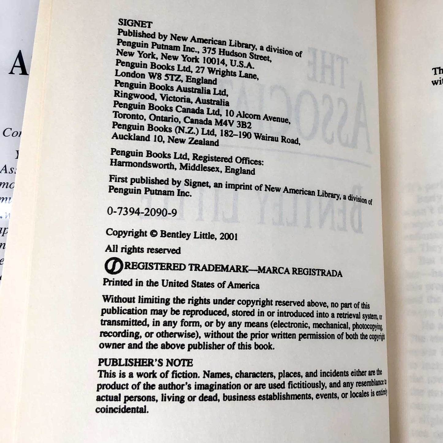 The Association by Bentley Little [FIRST EDITION HARDCOVER] 2001