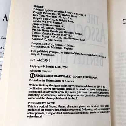 The Association by Bentley Little [FIRST EDITION HARDCOVER] 2001