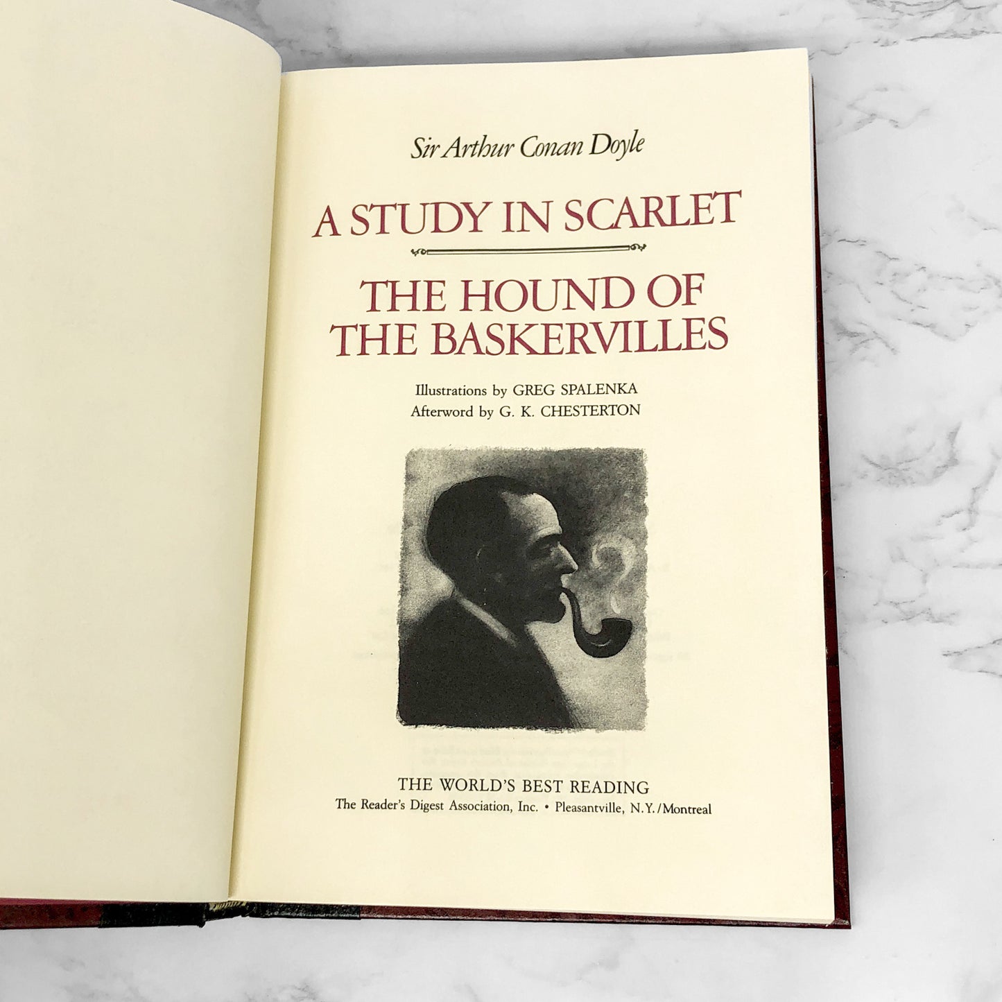 A Study in Scarlet & The Hound of the Baskervilles by Sir Arthur Conan Doyle [ILLUSTRATED HARDCOVER / 1986]